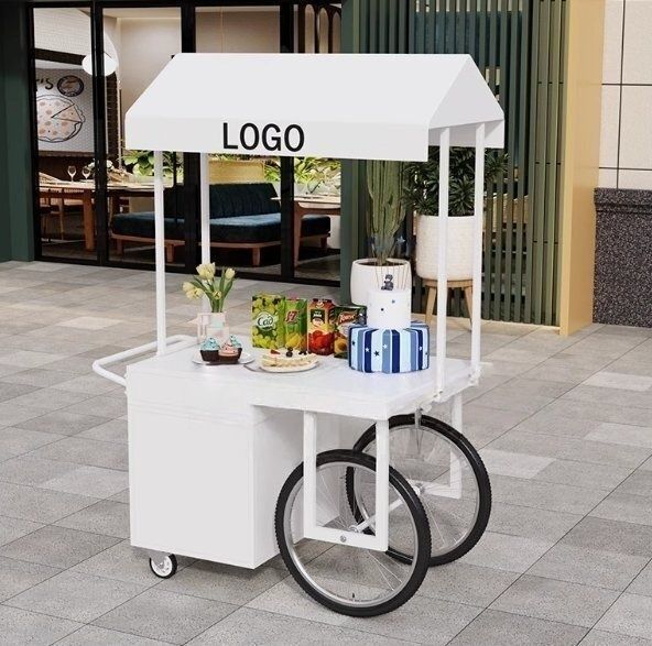 屋台 キッチンカー ホワイト 120mc*60cm*190cm 耐荷重 200kg 送料無料