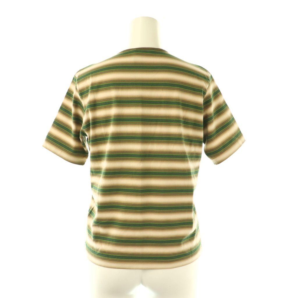 オーラリー AURALEE 25AW FADE BROWN STRIPE Tシャツ カットソー 半袖 0 ブラウン グリーン A25AT04GJ |DF OS SH