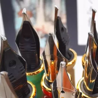 双層長刀研ぎ風特殊万年筆