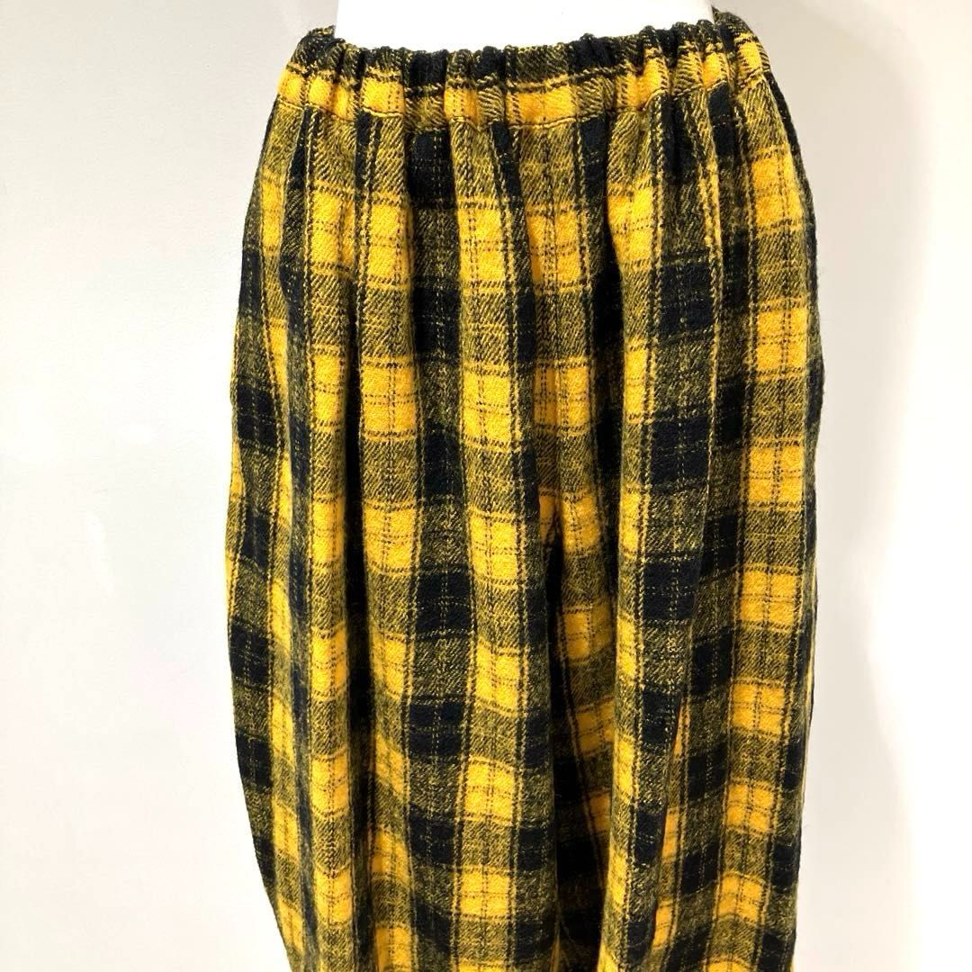コムデギャルソン　イエロー　チェック柄　ハーフパンツ　S TJ-P018 タオ コムデギャルソン tao COMME des GARCONS ウール縮