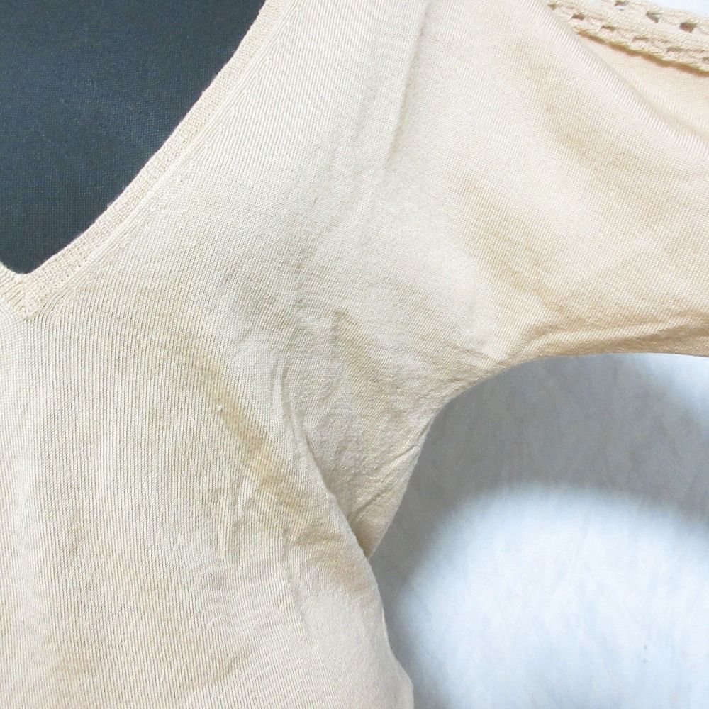 良品 Chloe クロエ Vネック ニット プルオーバー カットソー XS オレンジベージュ レディース 古着 中古 Chloe - 良品 Chloe クロエ Vネック ニット プルオーバー