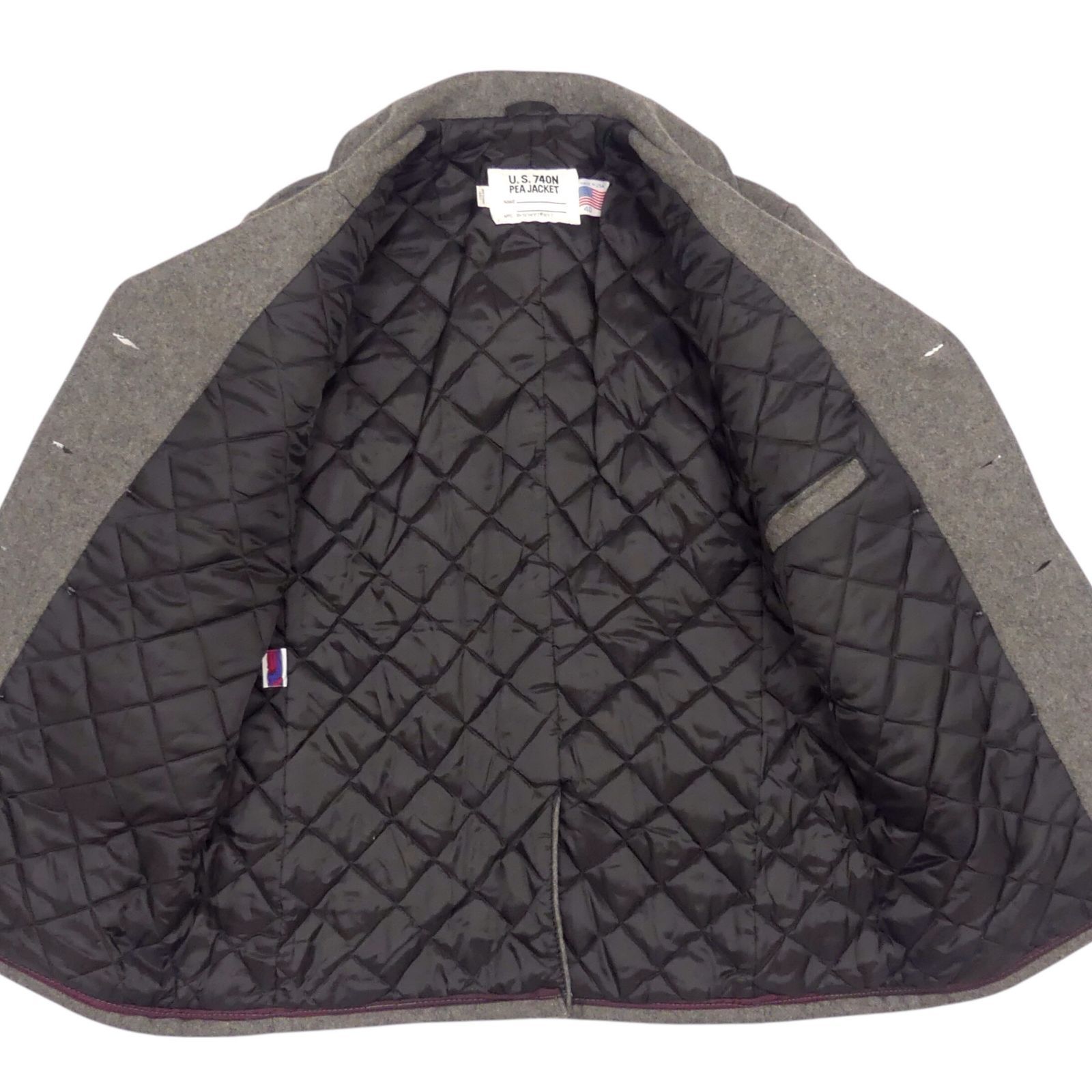 Schott ショット Pコート ピーコート USA ダブル 40 グレー Lウール