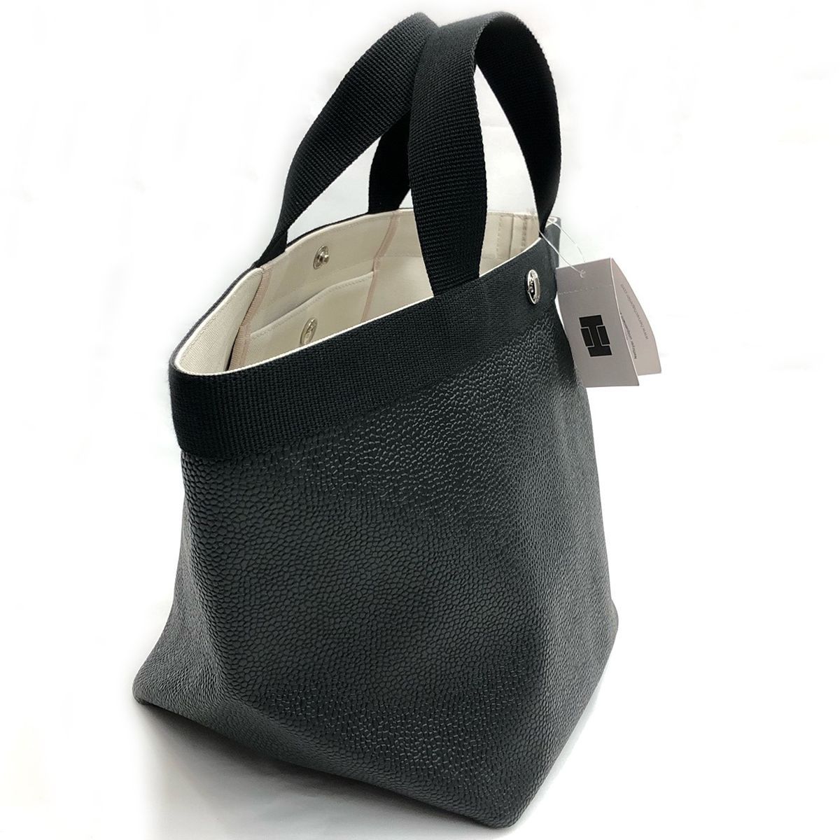 中古】 エルベシャプリエ 舟型トート M ブラック リュクス 707GP  