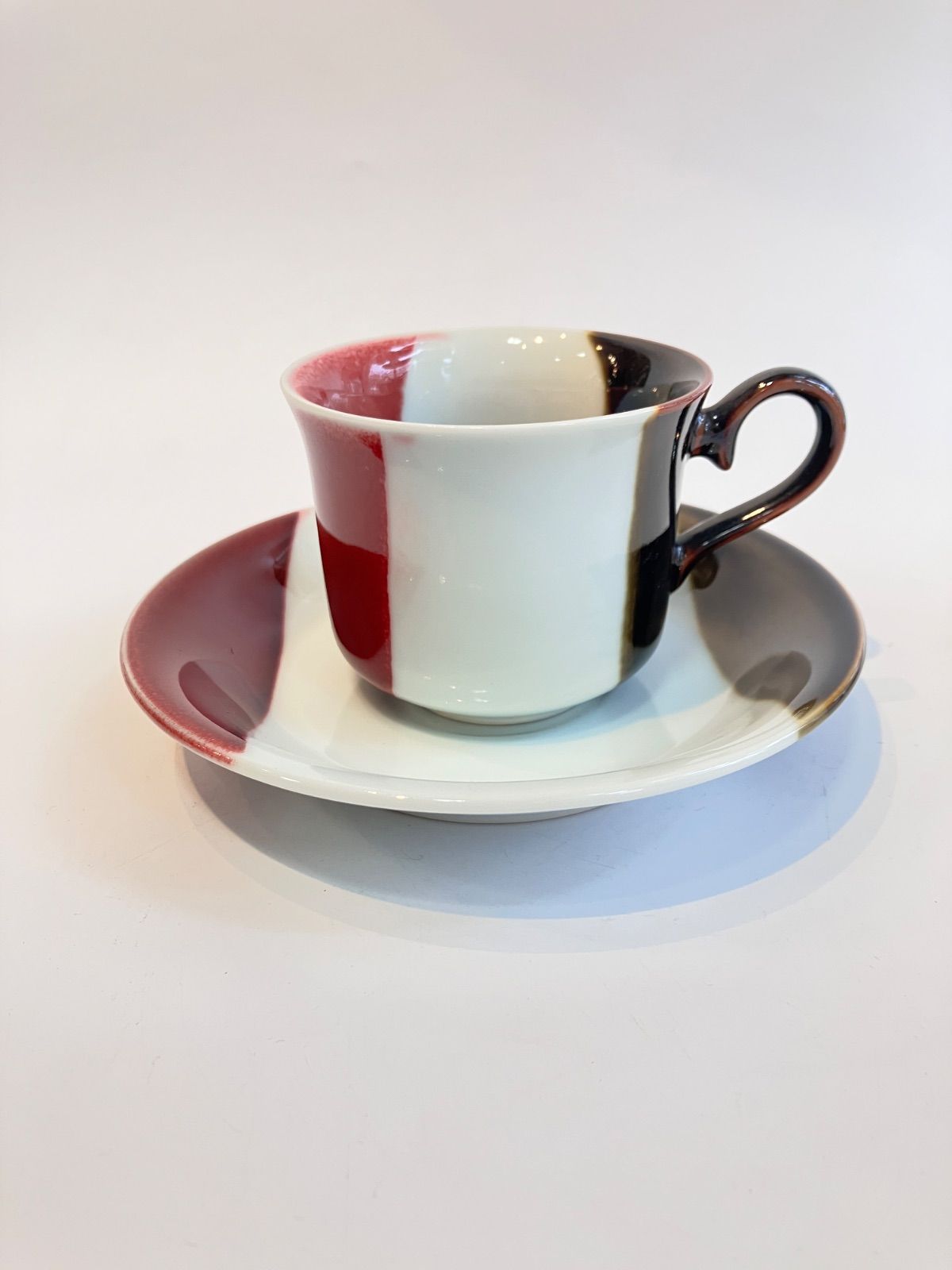 新品】有田焼 前田泰昭 辰砂天目 コーヒーカップソーサー トリコロール