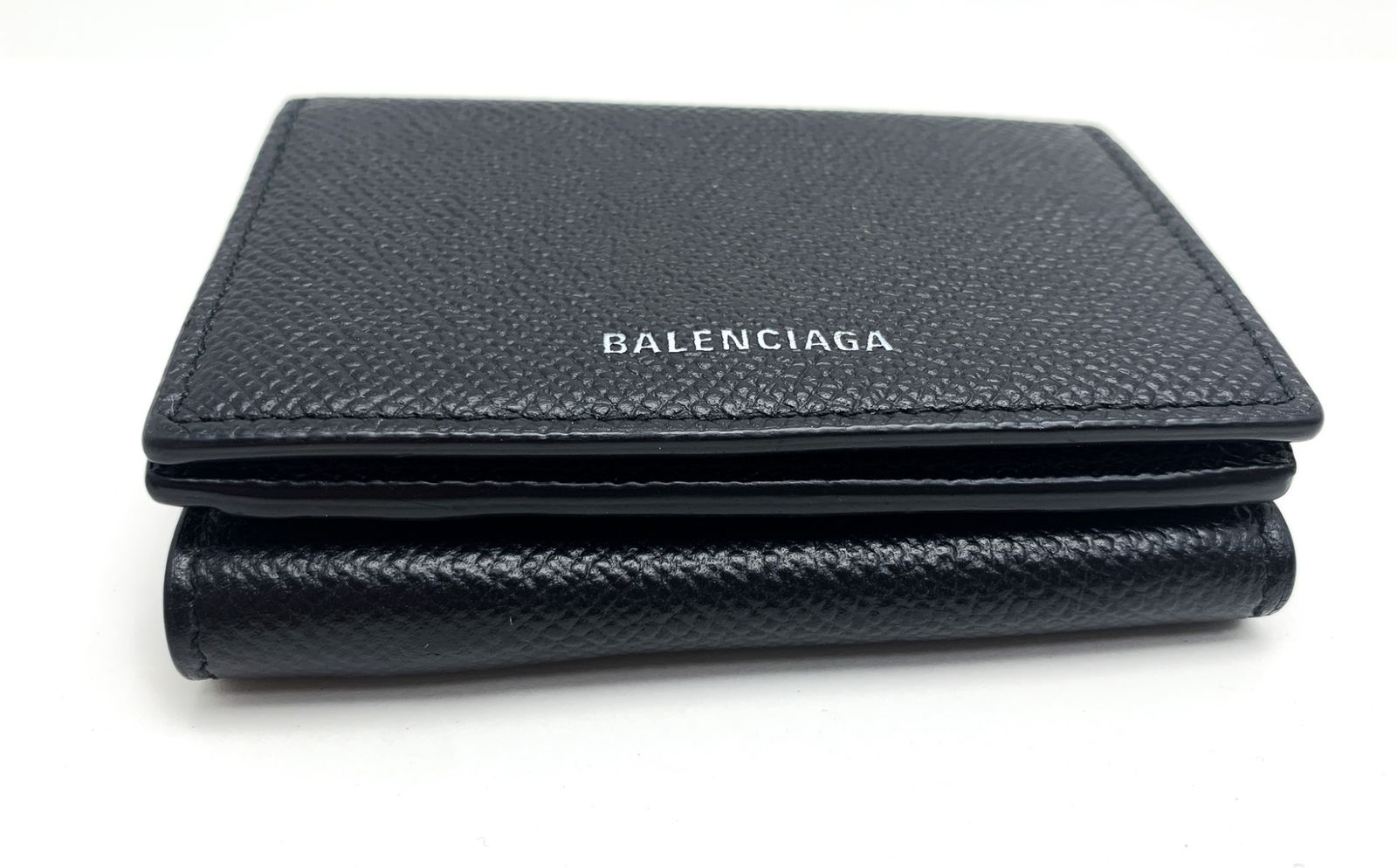 バレンシアガ コンパクト財布 三つ折り レザー ブラック 黒 美品