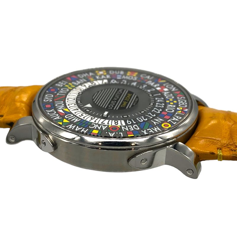 ルイ・ヴィトン LOUIS VUITTON エスカル タイムゾーン Q5D20 SS/アリゲーターレザーベルト メンズ 腕時計