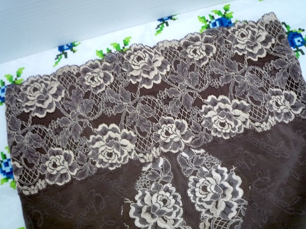 参考41800円 最 補正下着 シャンデール シャルム ハイウエストガードル Size90 モカブラウン 豪華ストレッチレース ヒップUP _HR1