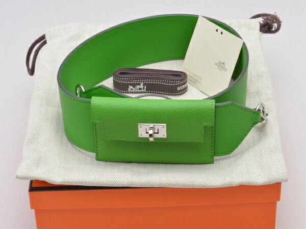 エルメス HERMES ケリー ポシェット バンドリエール B 2025 ショルダーストラップ レザー 緑 レディース su_p e_u F-YA895