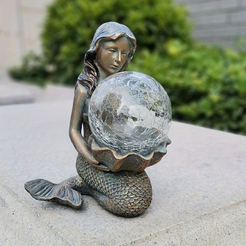 ソーラーライト ガーデンライト ガーデンオーナメント 人魚 マーメイド  庭オブジェ 癒しグッズ ガーデニング お庭 玄関ライト 園芸装飾 インテリア オシャレ 防水 ギフト プレゼント 贈り