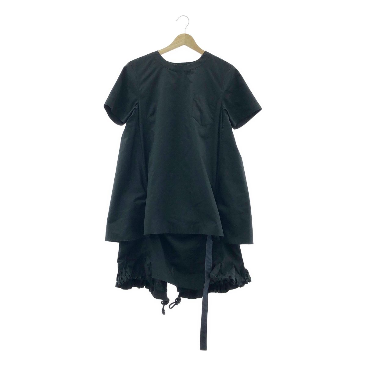 【美品】sacai サカイ プリーツ ドッキング シャツワンピース 2 ネイビー sacai / サカイ | ドッキング プリーツ プルオーバーワンピース | 2