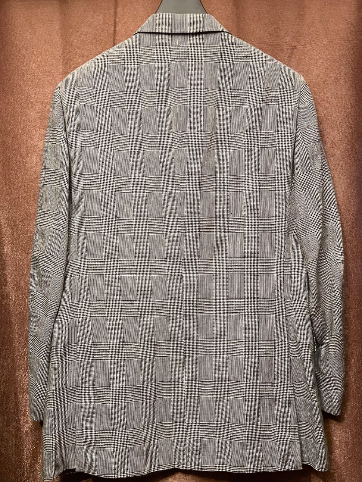 希少 VINTAGE BURBERRYS グレンチェック柄リネンテーラードジャケット