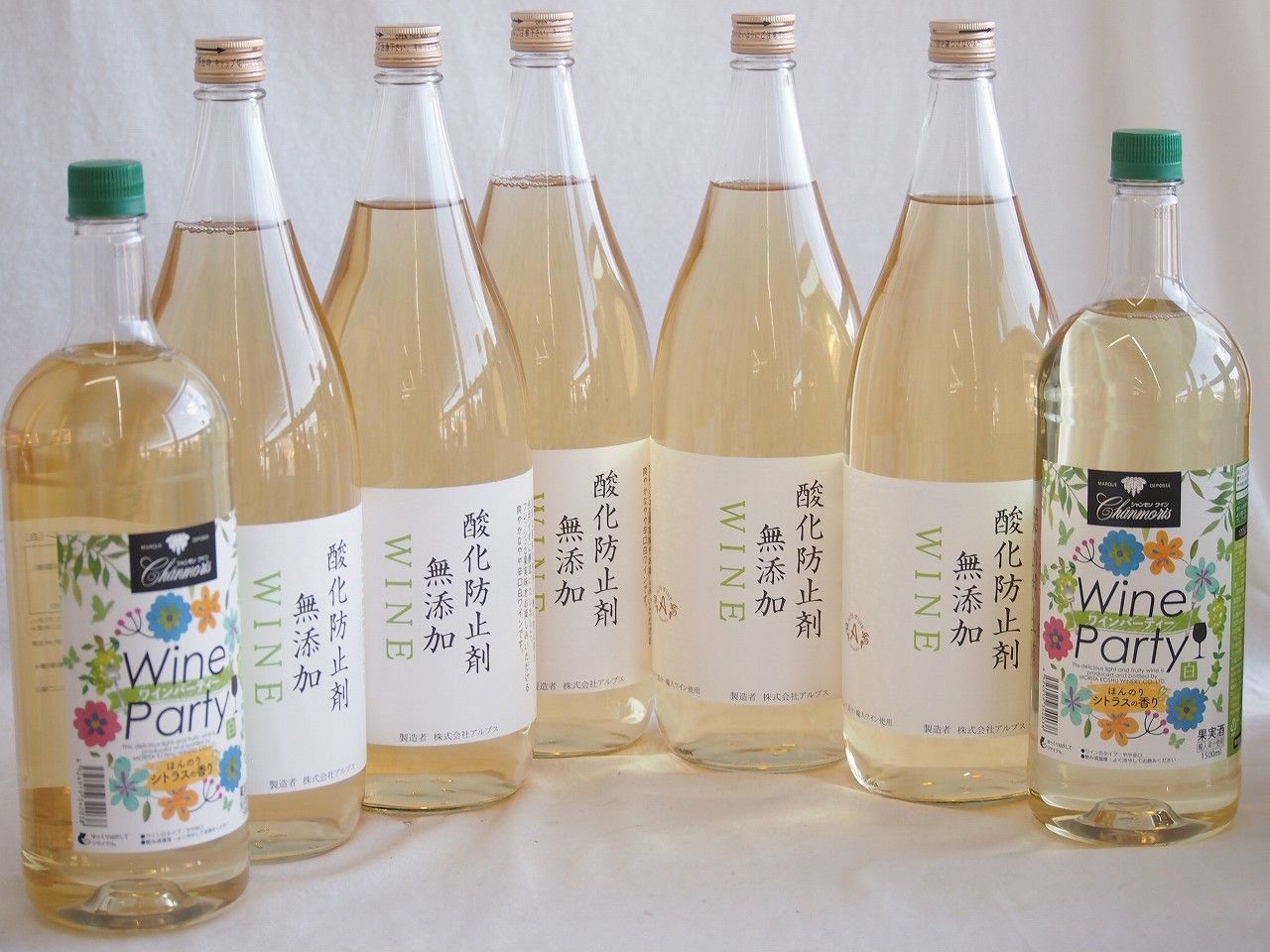 大容量ボトル7本セット(ワインパーティー 白ワイン やや辛口 酸化防止剤無