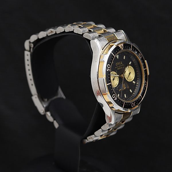 オルカ OR37 QZ 黒文字盤 スモセコ ムーンフェイズ ラウンド