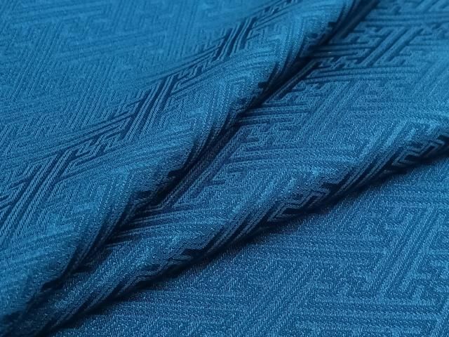 平和屋着物▽上質な色無地 単衣 紗綾形地紋 紺瑠璃色 正絹 AABB5239jh