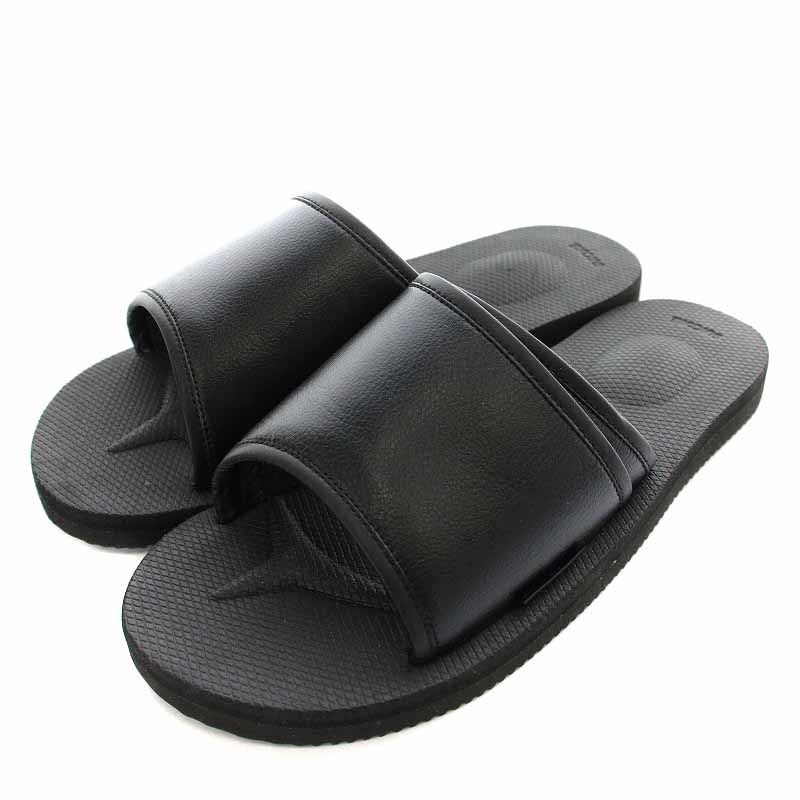 スイコック suicoke N.HOOLYWOOD Shower Sandals シャワーサンダル スリッパ レザー フラット US9 27cm 黒 ブラック 281-SE02peg |KH PN