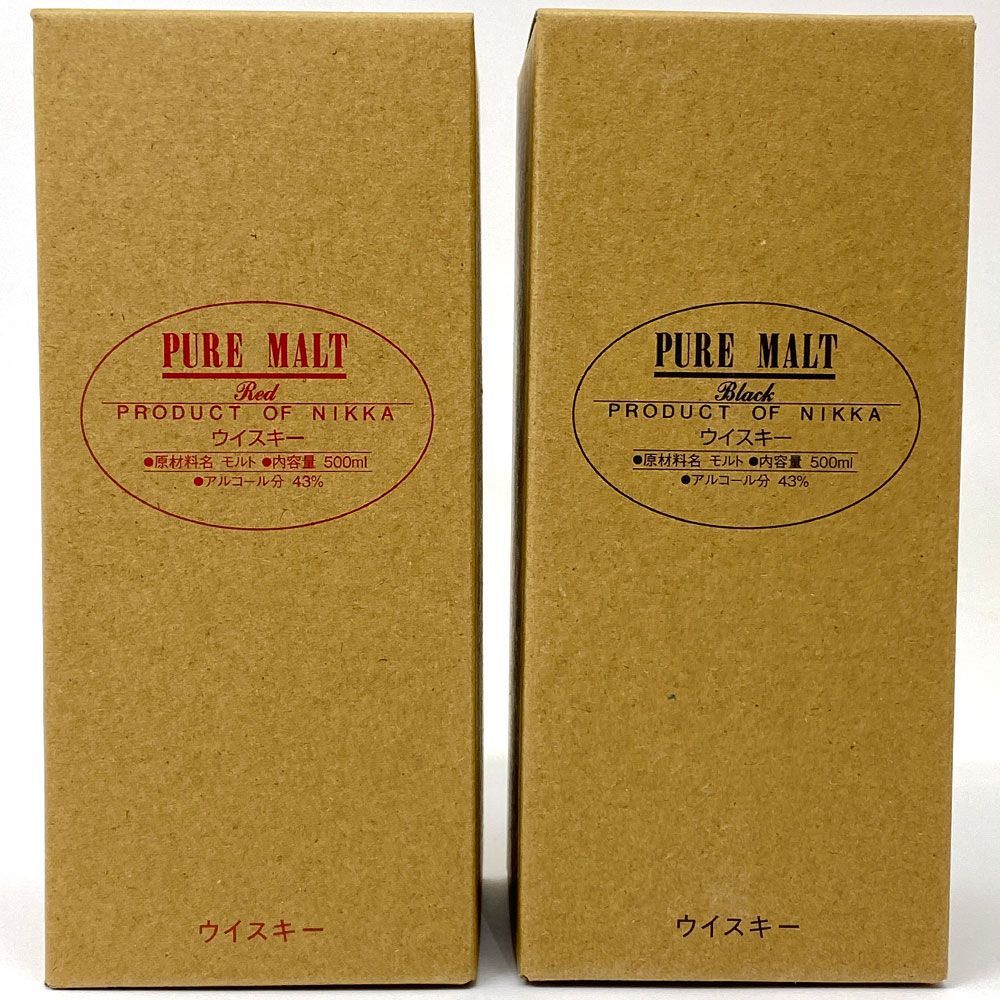 未開栓】2本セット NIKKA PURE MALT RED/BLACK ニッカ ピュアモルト ニッカ ピュアモルト ブラックとレッドのセット