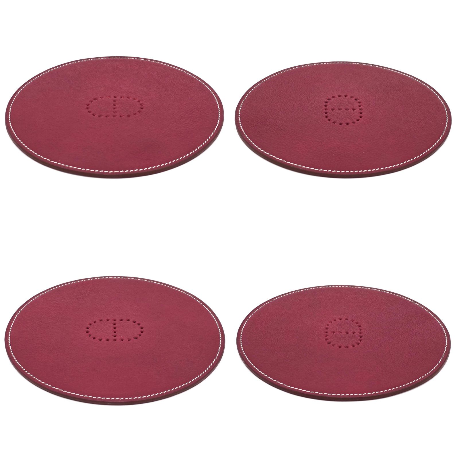 HERMES - エルメス ケザコ リバーシブル マウスパッド ルージュ/ゴールド 直径14.7㎝ エルメス ケザコ リバーシブル マウスパッド ルージュ/ゴールド