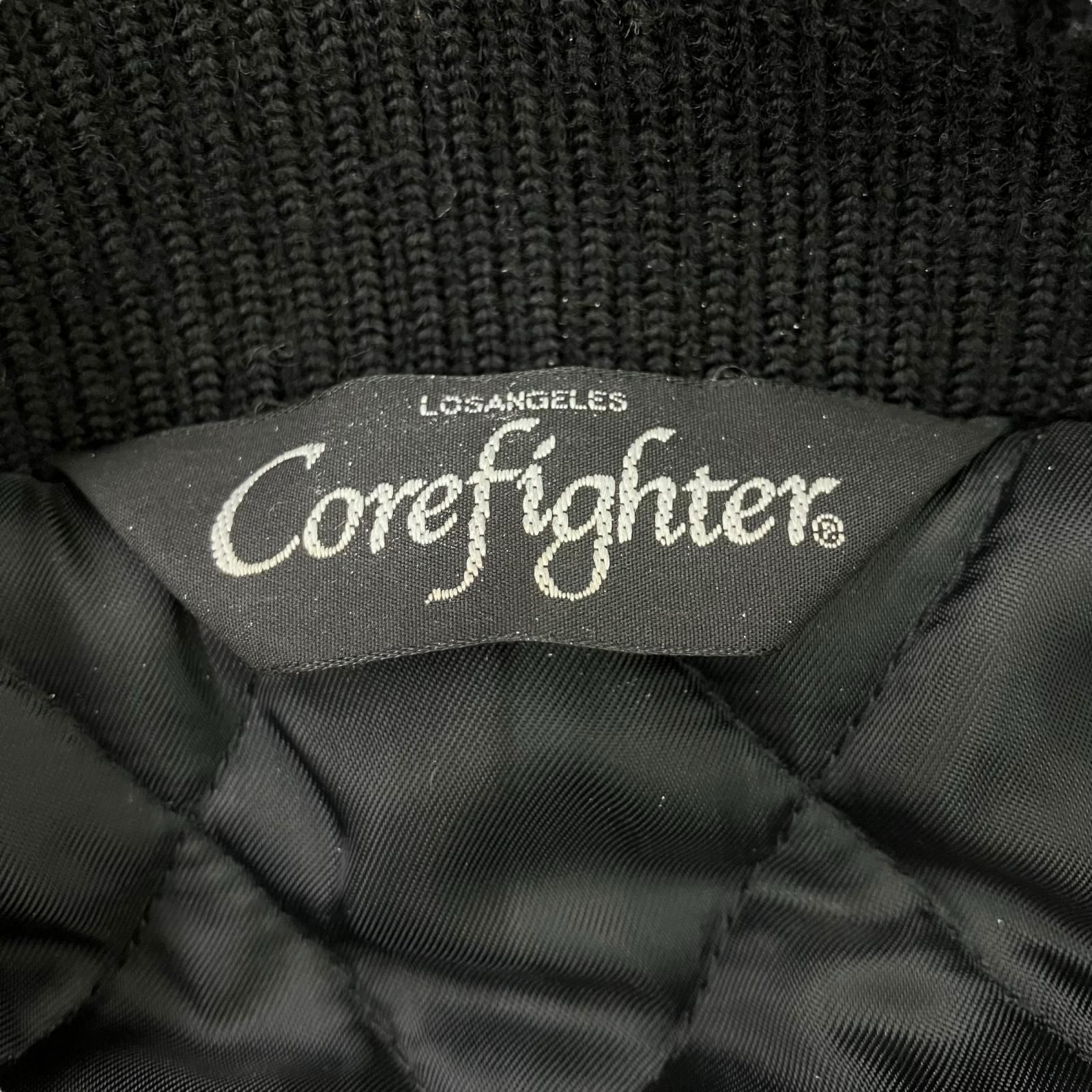 【CoreFighter】コアファイター 初期型スタジャン ウール 本革 黒 L 中古・古着通販】COREFIGHTER (コアファイター) 袖レザー