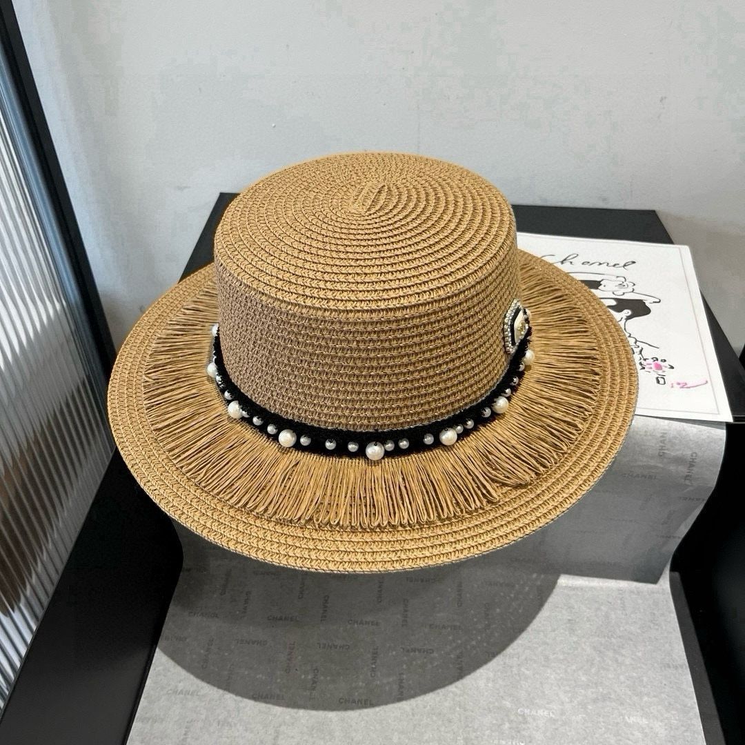 今日特価】Chanel New 平頂 ストローハット-3 - メルカリ