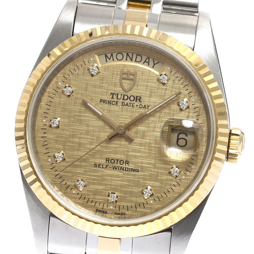 チュードル TUDOR 76213 プリンス デイトデイ YGコンビ 10Pダイヤ cal