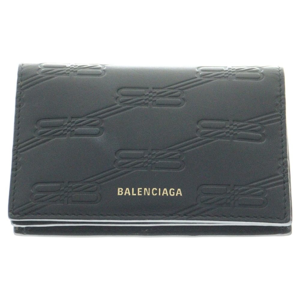 BALENCIAGA バレンシアガ BBロゴ レザー カードケース ブラック 722476