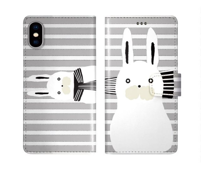 [iPhone12 Mini] AQUOS sense7 SH-53C / SHG10 ケース 手帳型 スカラー スマホケース アクオス SH-54D SH-53D SH-51C SH-54B SH-41A スマホカバー 全機種対応 scolar ウサギキャラ