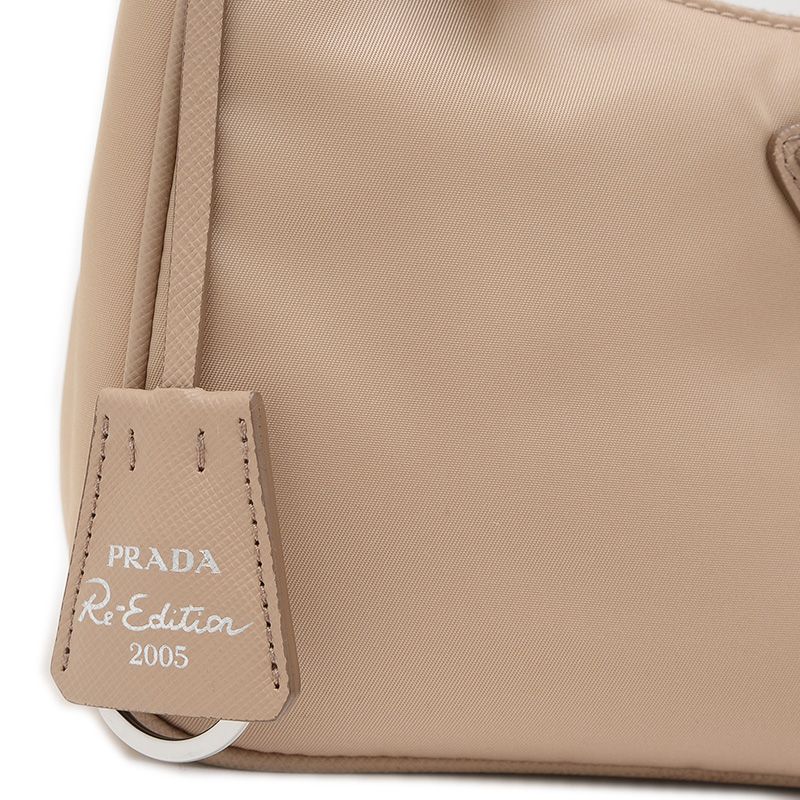 プラダ Re-Edition 2WAY ショルダーバッグ ナイロン ベージュ ポ  