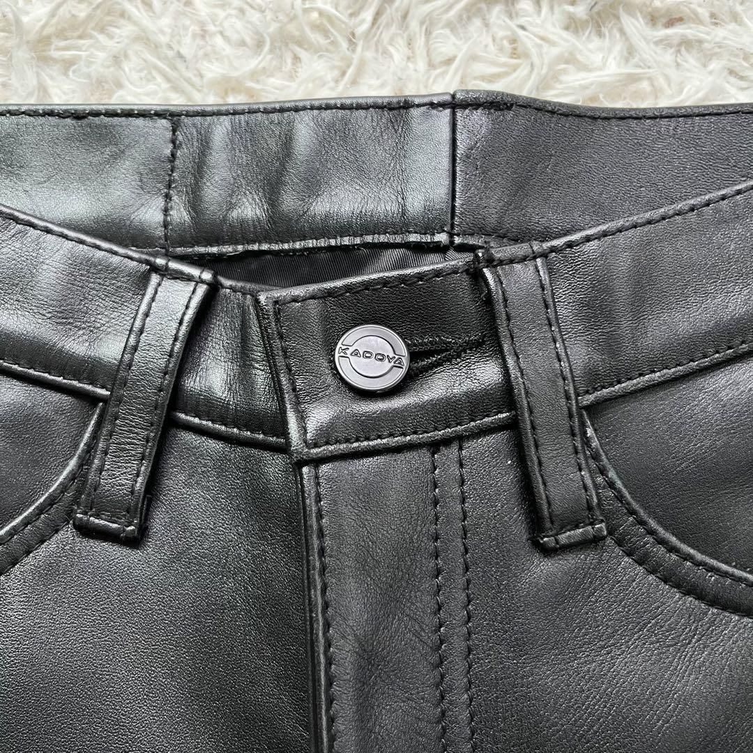 希少美品】KADOYA k's LEATHER LEATHER SLIM PANTS レザーパンツ 牛革 ...