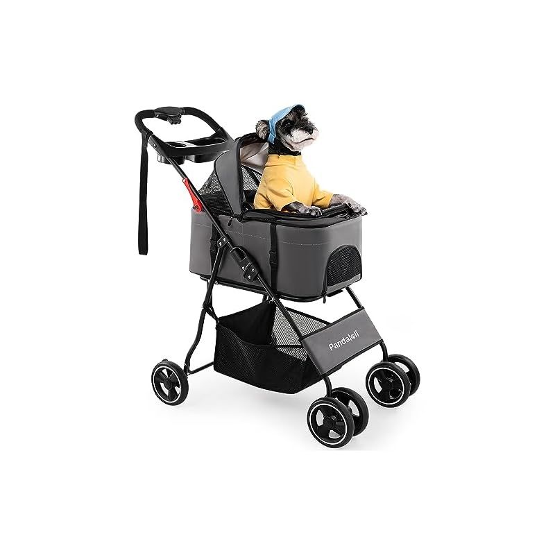 ☆4輪☆ ペットカート 折り畳み キャスター ブレーキ 日よけ 飛び出し防止