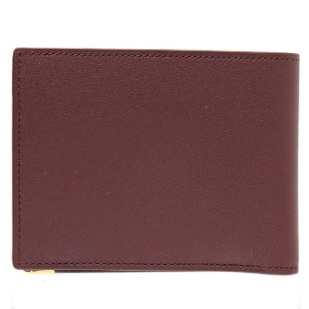 【未使用級】 カルティエ マストライン 二つ折り 保存袋付き Cartier/カルティエ 二つ折り財布 マストライン ボルドー 保存袋、箱