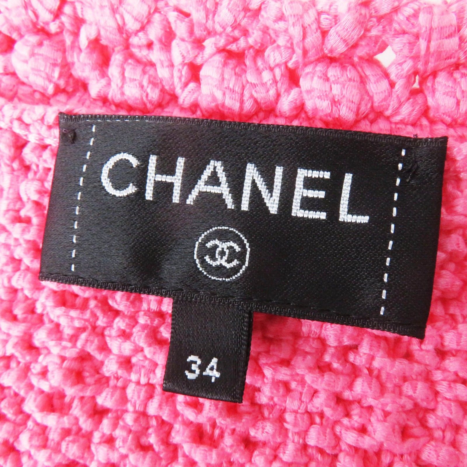 CHANEL - 極美品◎CHANEL シャネル 22S P72795 ココマークボタン付き フロントオープン ロング丈 ジレ／ベスト ピンク 34 イタリア製 正規品 レディース 極美品◎CHANEL シャネル 22S P72795 ココマークボタン付き