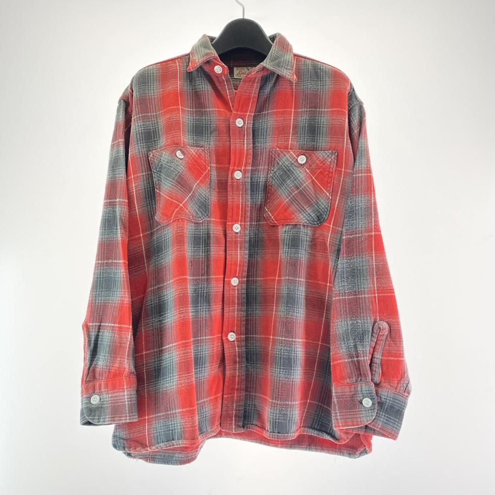 BIG 50s 60s WINTER KING マチ付き ネルシャツ マチネル WINTER KING ヴィンテージネルシャツ マチ付白黒 50s 60s - メルカリ