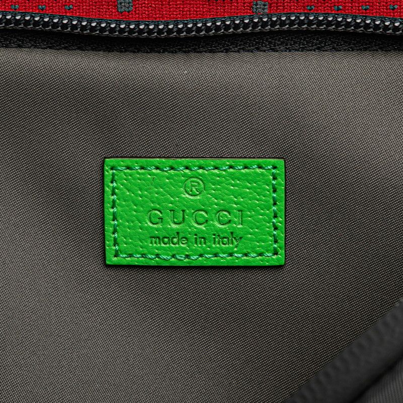 グッチ GGナイロン ベルトバッグ ボディバッグ ウエストバッグ 752102 グレー レッド ナイロン ラバー レディース GUCCI 222-32366 WWW_USTAUSTRALIA_COM_AU