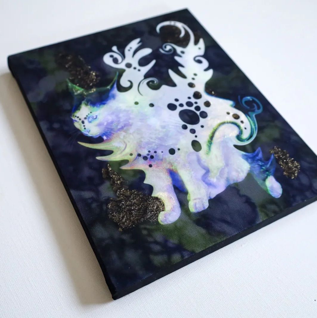原画】『Imaginary Catー対ーI』 F3号 現代アート/キャンバス/猫