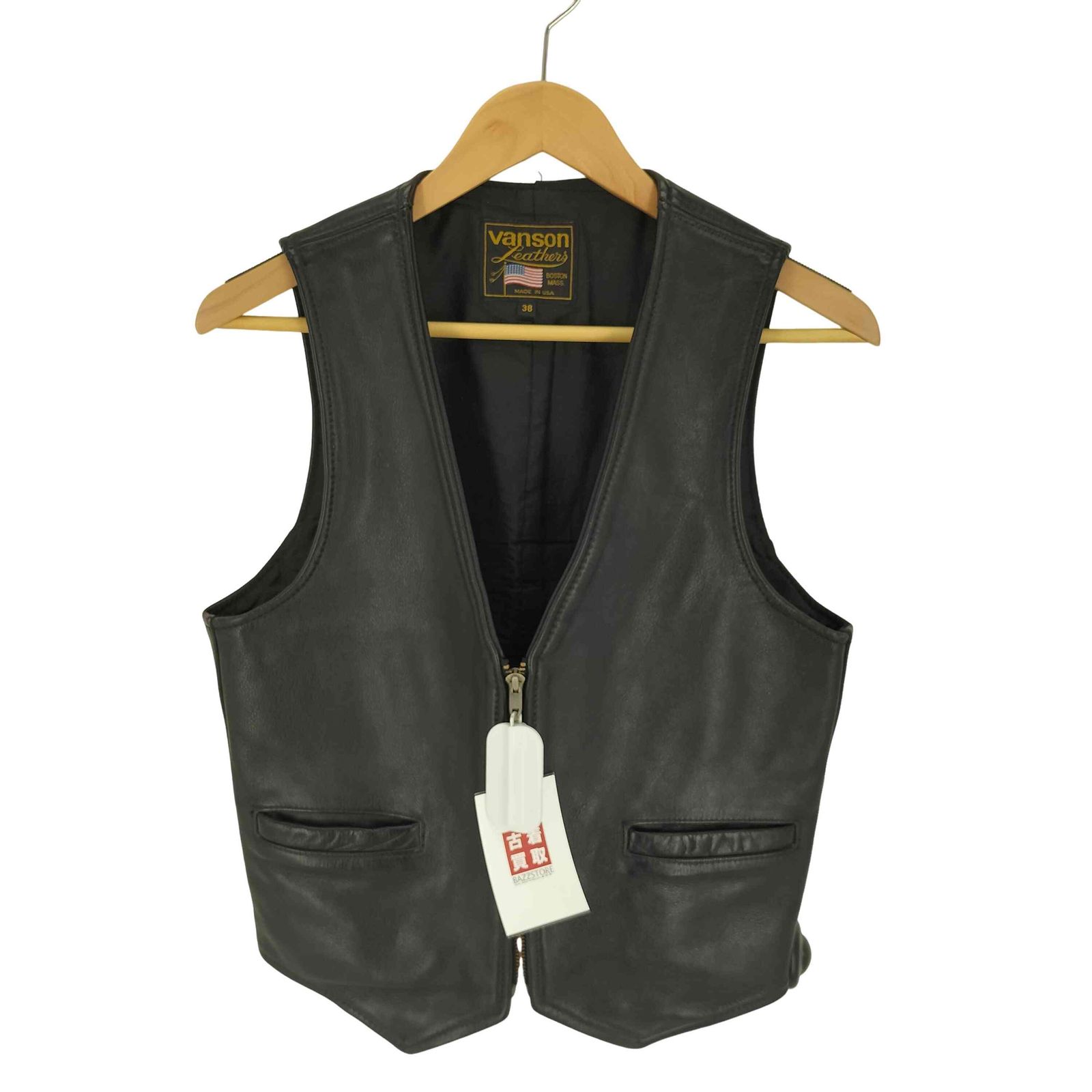 バンソン VANSON 90S USA製 ロケットTALON レザー ベスト メンズ 