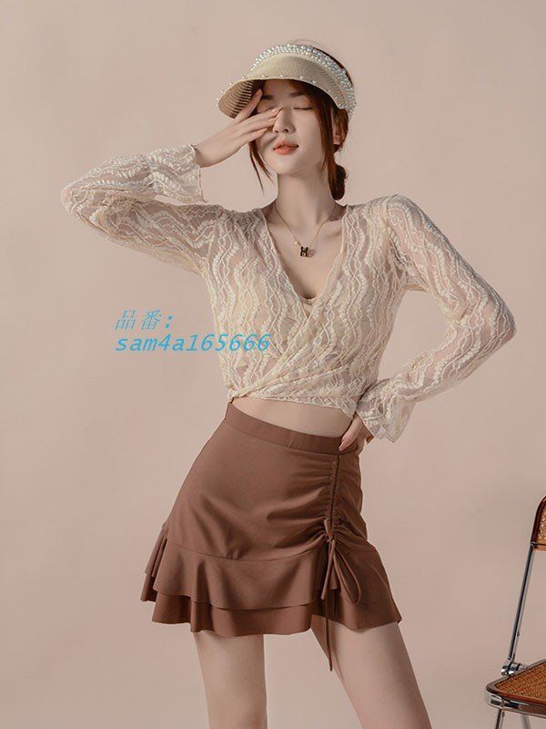 4点セット タンキニ水着 トップス付き ぽっちゃり 水着 レディース ハイウエスト ガール 大きいサイズ 韓国 クロスデザイン セット水着 am4a165666