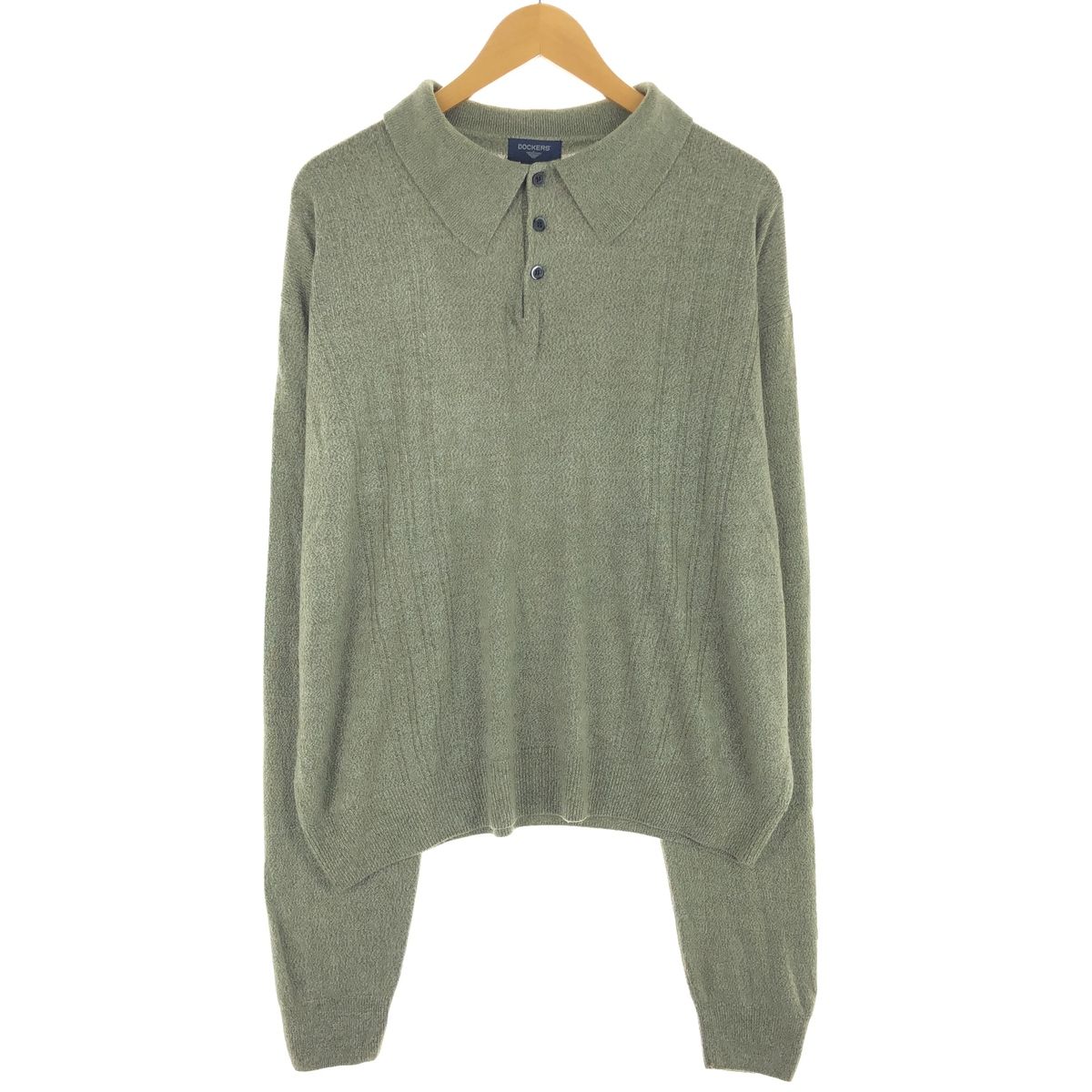 フィリピン製 90s DOCKERS コットン ニット ポロ シャツ L安い