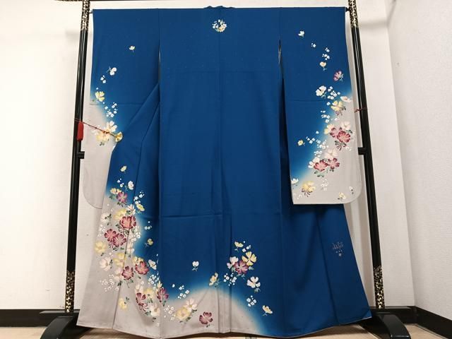 平和屋着物●豪華振袖 作家物 舞花文 暈し染め 鈴乃屋扱い 正絹 AABB2973ph