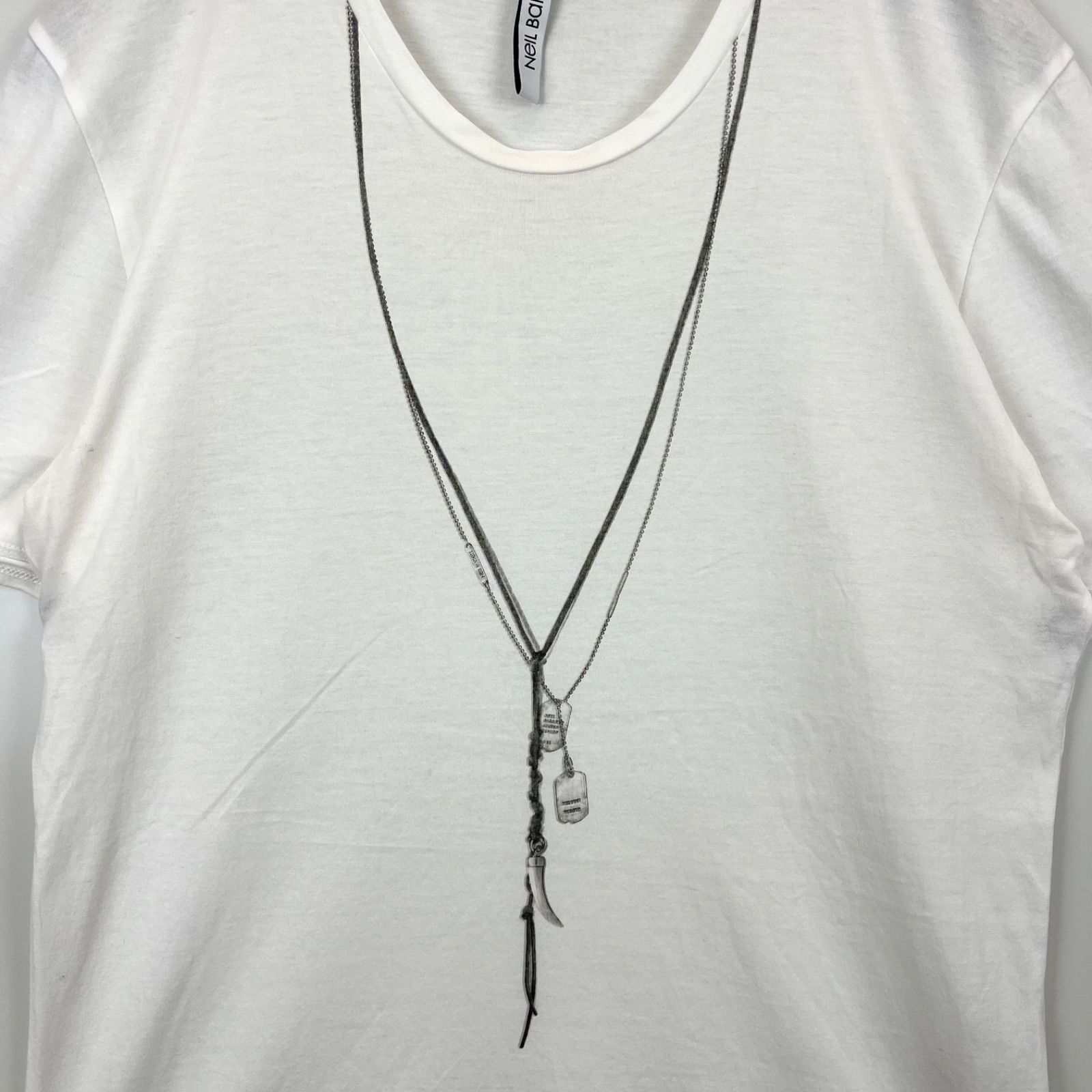 NEIL BARRETT ニールバレット ネクタイ転写シャツ 白 美品 Neil