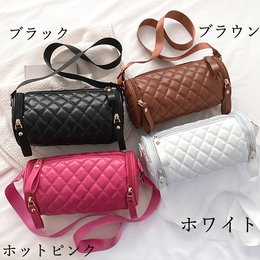 本革 ロール ショルダー バッグ 牛革 ドラムバッグ キルティング 3b804e6204060459f0c91731345ae5
