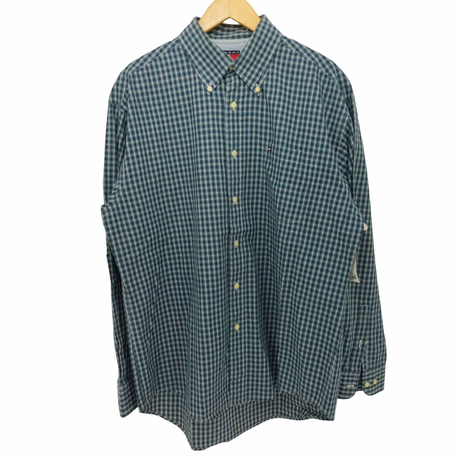トミーヒルフィガー TOMMY HILFIGER 90S BD チェック柄長袖シャツ オーバーサイズ メンズ  L