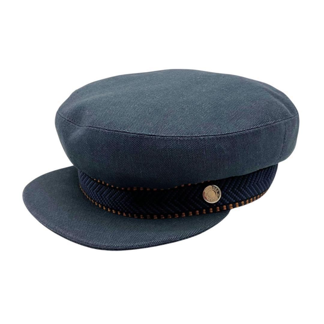 エルメス カヴァル セリエ キャスケット ネイビー 帽子