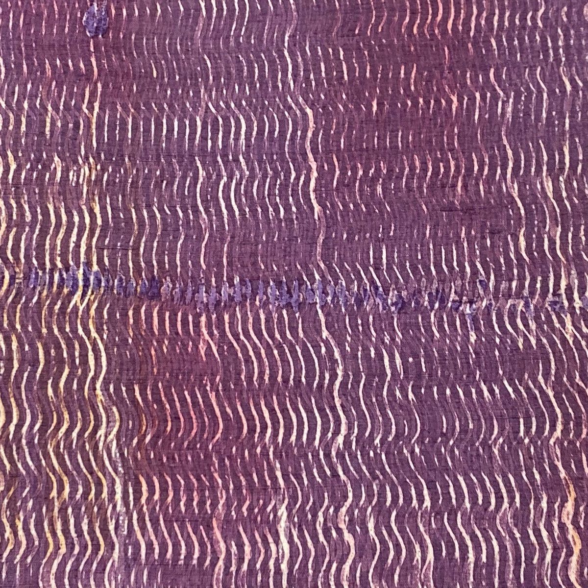 反物 秀品 小紋 紬地 よろけ縞 紫 正絹