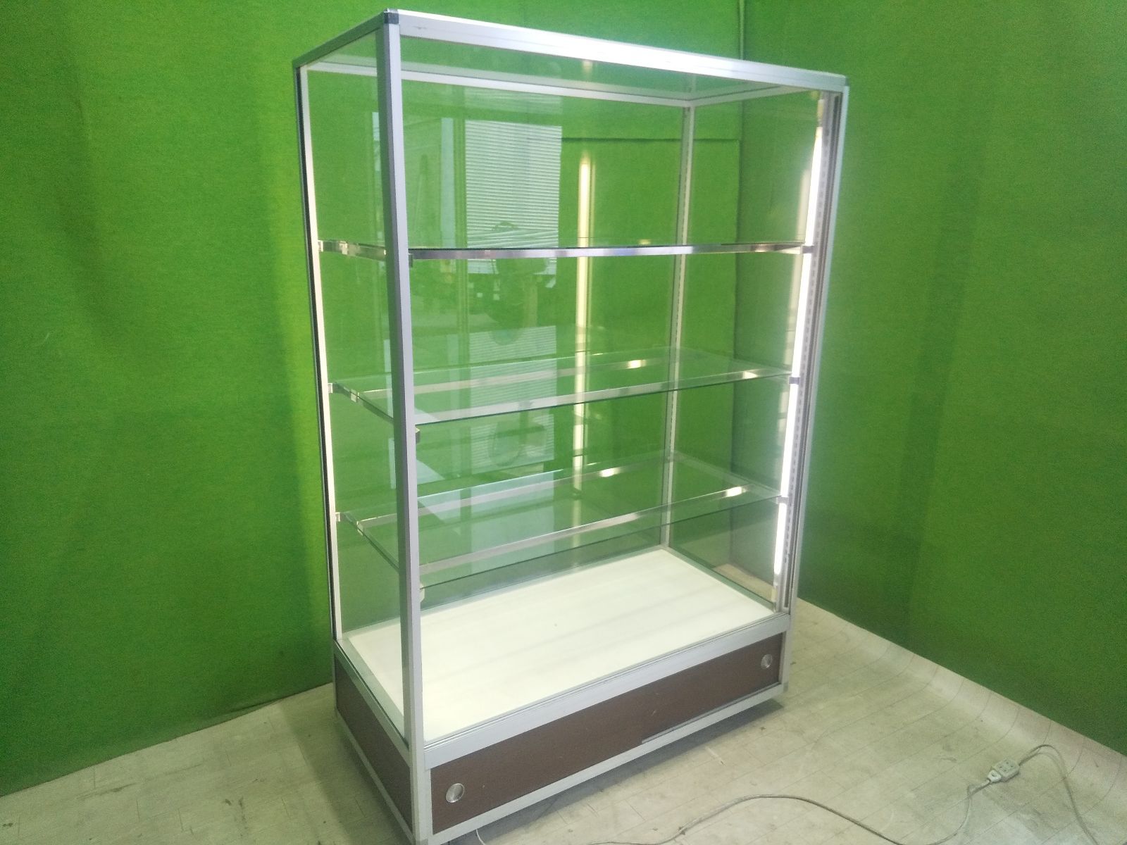 中日製 H120cm×W90cm×D36cm 2連結片面2段什器 背面ボードタイプ