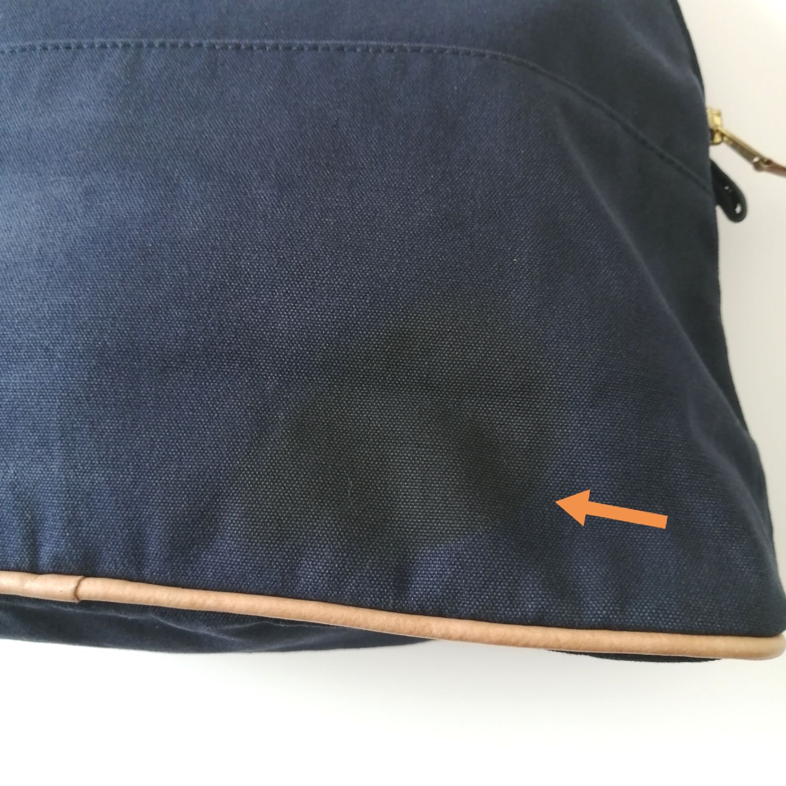 良品 エルメス HERMES ボリードポーチ GM ネイビー 【40】 キャンバス