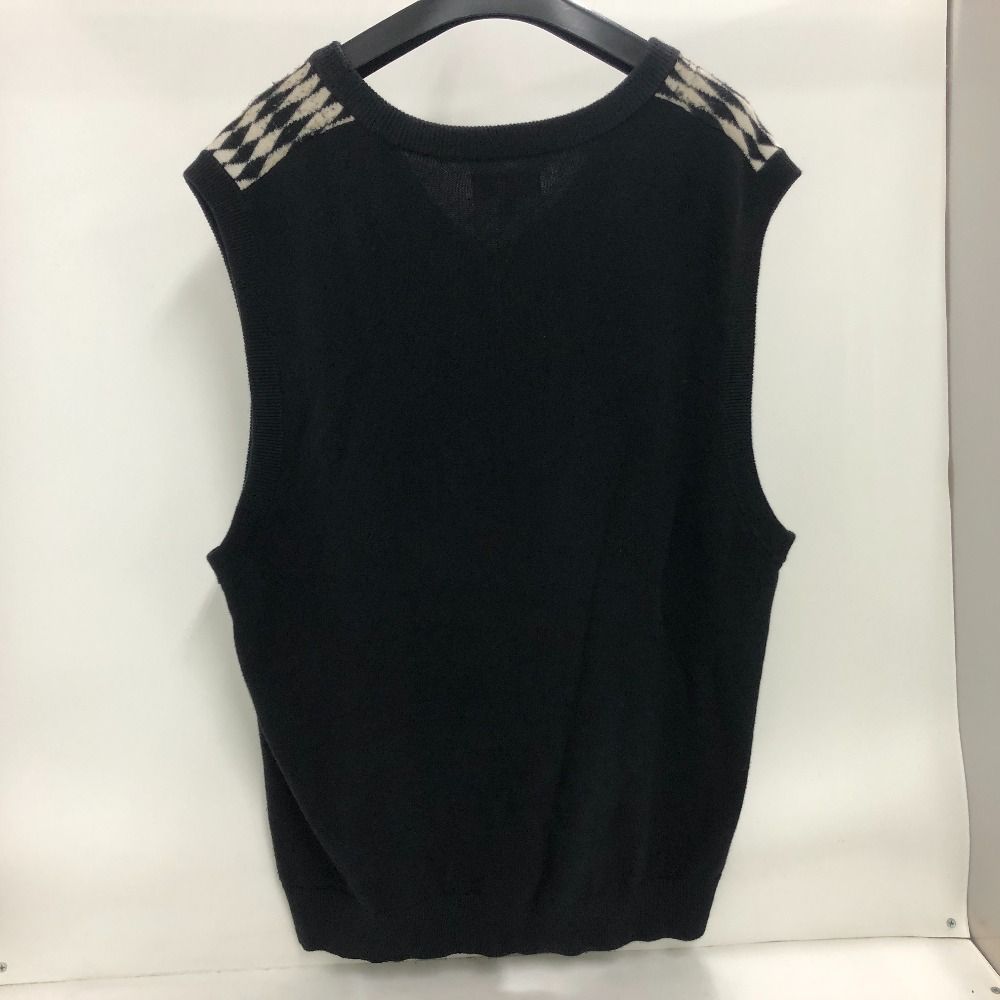 STUSSY グラフィックニットベスト ブラック/ホワイト++ Stussy ホワイト Vネック ベスト