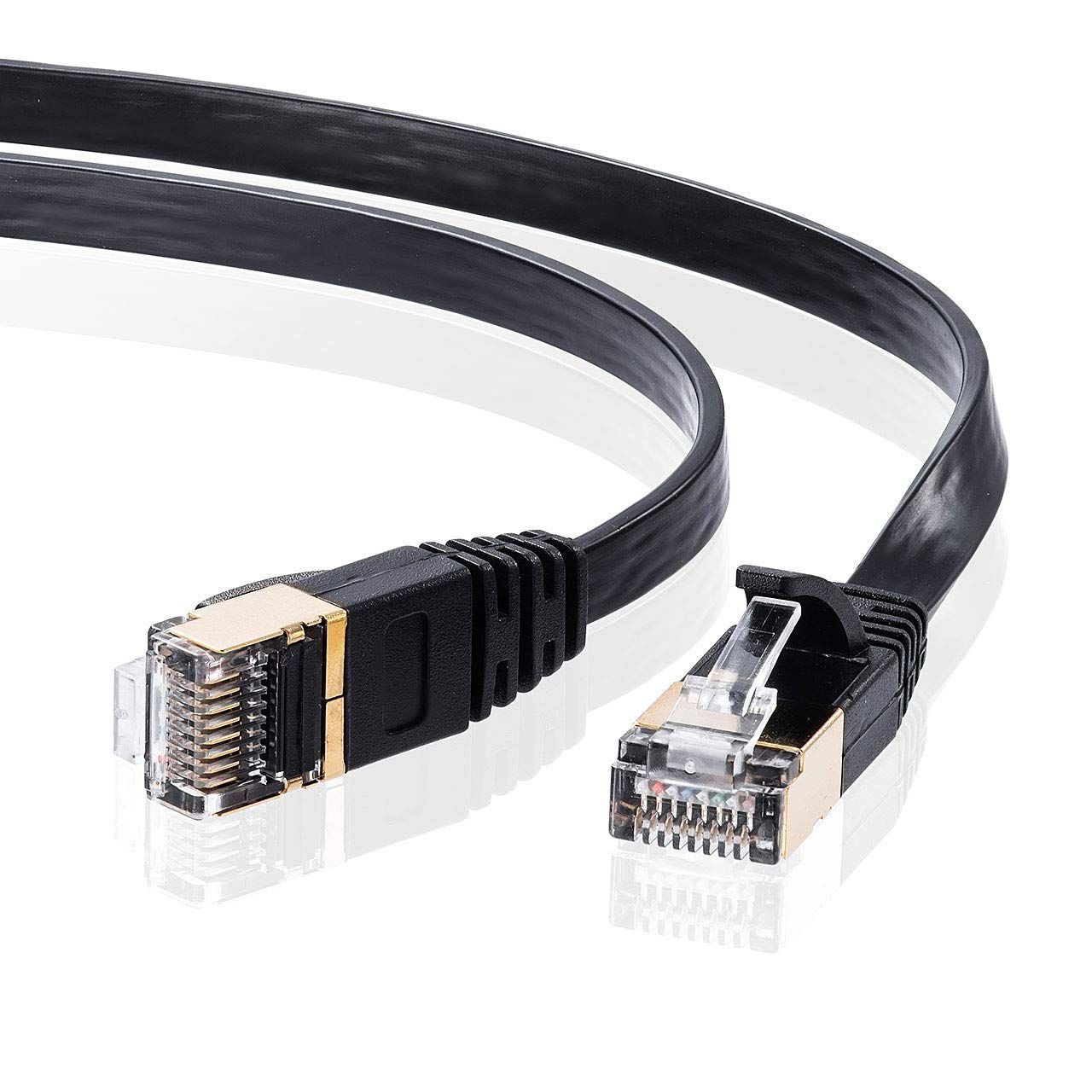(15m) ウルトラフラット 10Gbps/600MHz ギガビット CAT7 イーサネットケーブル ツメ折れ防止 LANケーブル RJ45コネクタ ブラック サンワサプライ KB-FLU7-15BK
