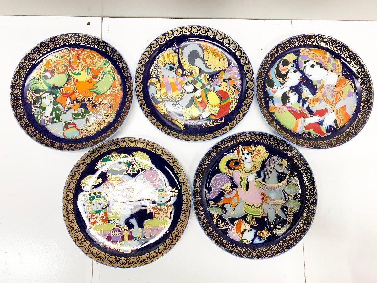 ローゼンタール Rosenthal アラジン シンドバッド シリーズ 飾り皿 5枚セット お皿 洋食器 壁掛け 金彩 ヴィンテージ 直径16.5cm 他379