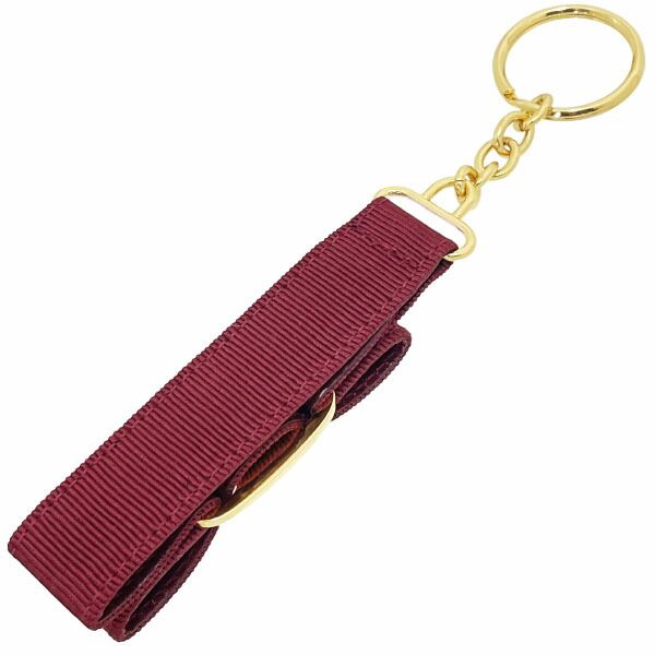 サルヴァトーレ フェラガモ キーホルダー ヴァラ キーフォブ ファブリック ボルドー系 22 3055 Salvatore Ferragamo リボン キーリング チャーム キー 鍵 ブランド小物 レディース 女性 き