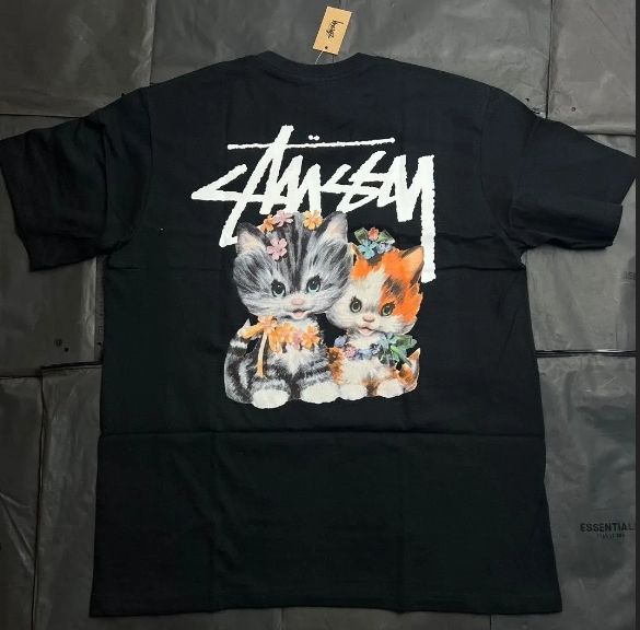 新品 stussy ストゥッシーアメリカンラッシュマークゆったりタイプ半袖Tシャツkittens tee 3 D猫キャラクタープリントTシャツ 黑 -  メルカリ